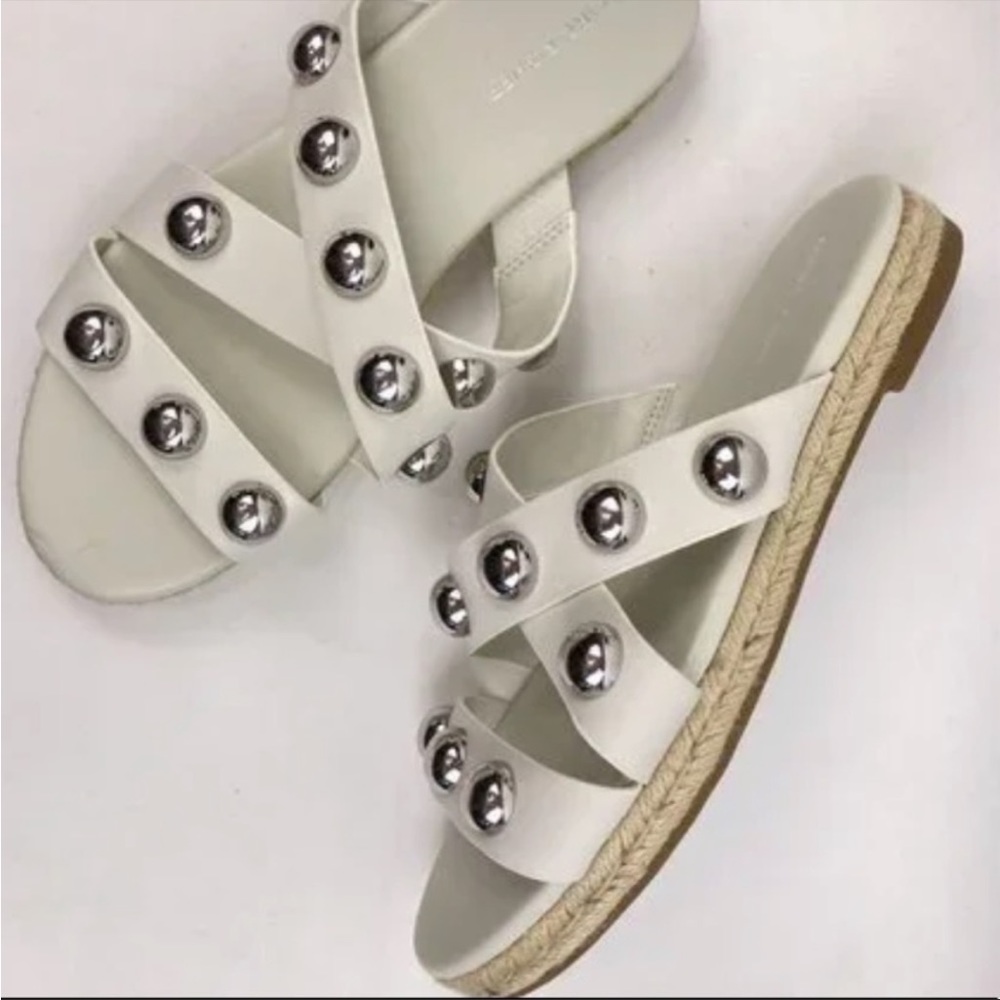 Marc Fisher Prisca Cream Ball Studded Espadrille Sandals - Picture 4 of 6